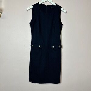 TOMMY HILFIGER Navy Textured Sleeveless Dress, Size‎ Petite 8P